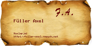 Füller Axel névjegykártya